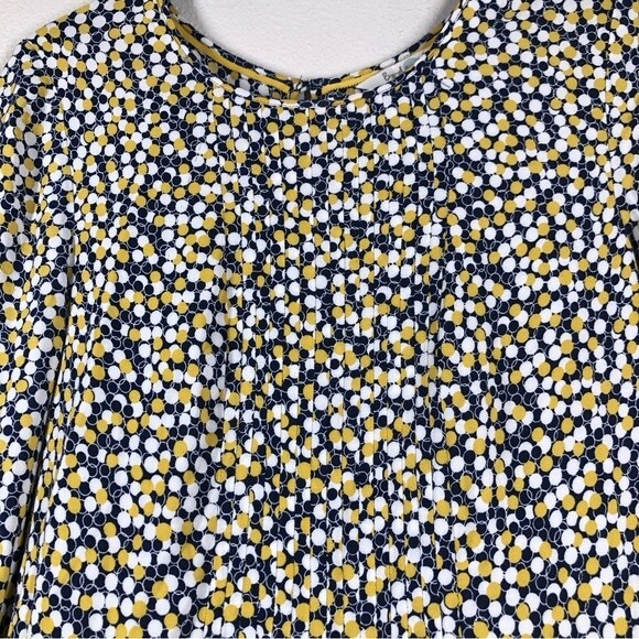 Boden Aurelia Tunic Top Mini Dress Blue Yellow Circles Dots Classic Sz 10 Long - Picture 2 of 8